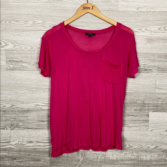 Express Hot Pink Tee Shirt - Picture 1 of 7